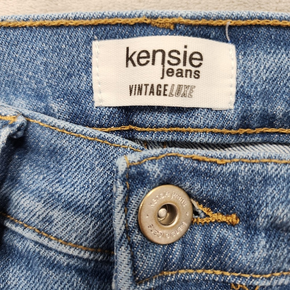 Kensie Jeans Womens 4/27 Blue High Rise The Ella Straight Stretch Denim Casual - Picture 6 of 14
